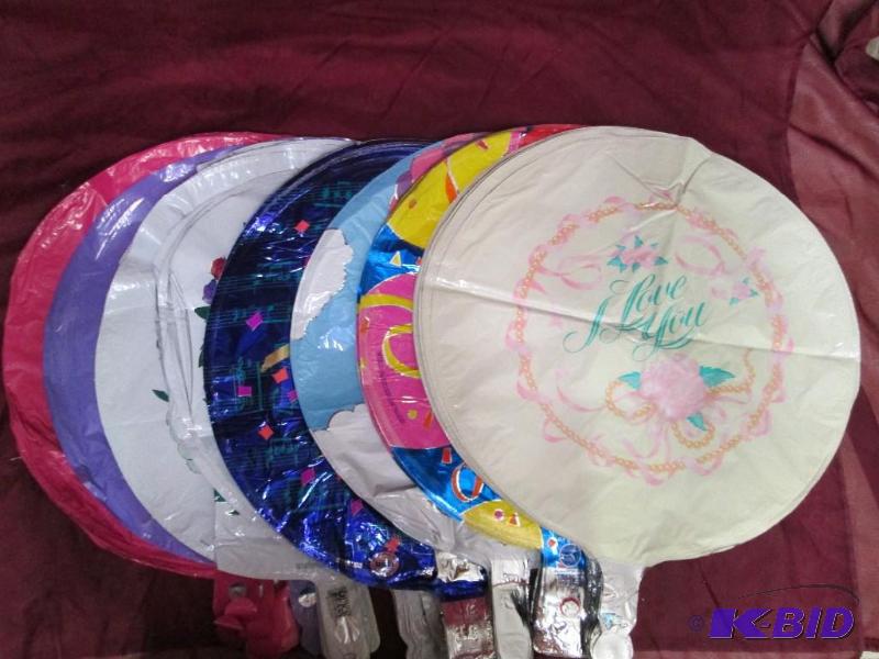 Lot of 160 mylar balloons in assorted colors ...