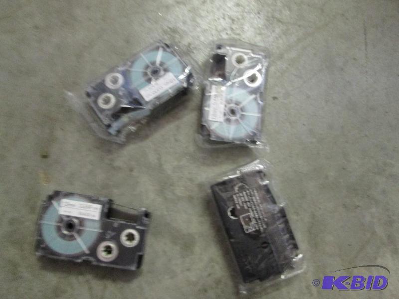4 lable tape cartridges, 12mm, clear tape, bl...