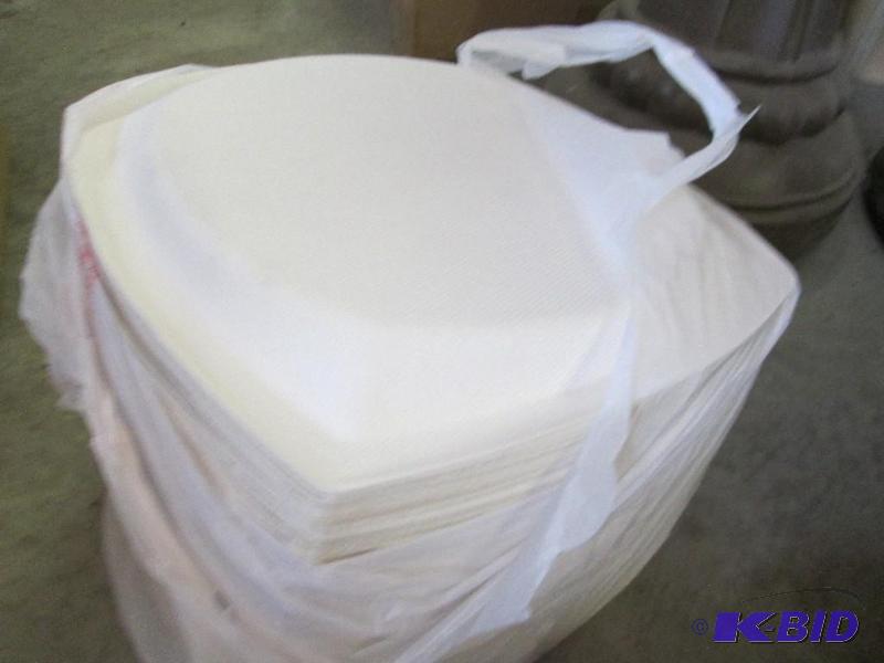 large lot of square paper plates...