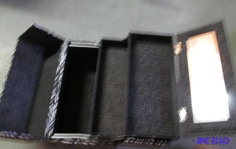 zebra print make up box with small mirror...