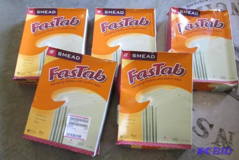 5 boxes ofsmead Fastab hanging folders wit hb...