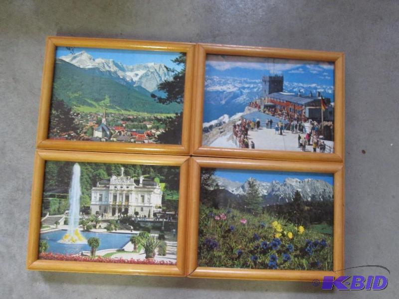 framed pictures 7in x 9in 4 total...