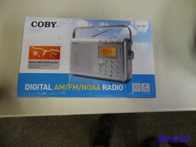 lot 15 image: New Coby NOAA Weather Alert AMFM portable ra...