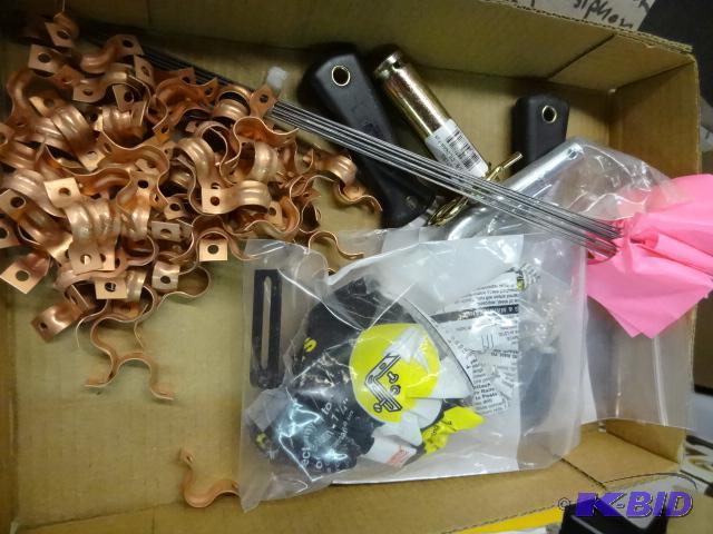 lot 158 image: LARGE LOT NEW incl. Bag of Copper Pipe Straps...