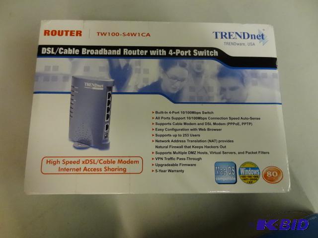 lot 16 image: USED Trendnet DSLCable Broadband Router w 4...