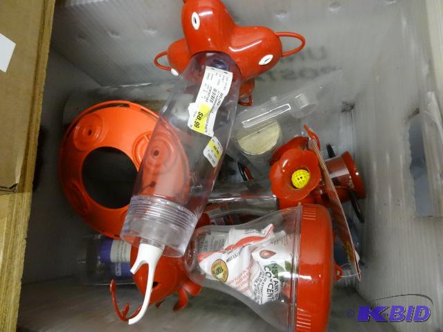 lot 161 image: ENTIRE BOX incl. Qty 2 HummingBird Feeders, B...