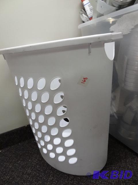 lot 168 image: NEW Sterilite Laundry Basket, A Bit Dirty Fro...
