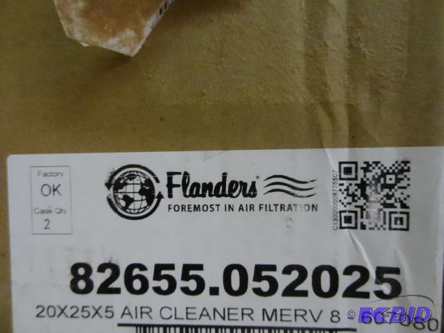 lot 186 image: Qty 2 NEW Flanders 20x25x5 Air Filter Cleaner...