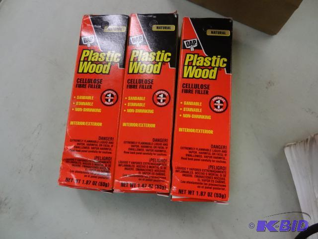 lot 213 image: Qty 6 NEW DAP Plastic Wood Wood repair and Fi...