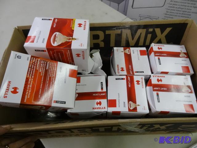 lot 233 image: Qty 10 NEW Havells Clear Infrared Heat Lamps ...