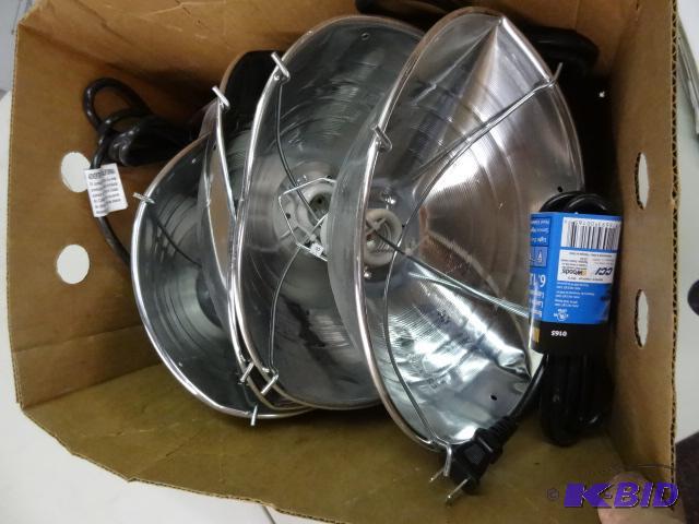 lot 235 image: Qty 4 NEW Clamp Lights, some dented...