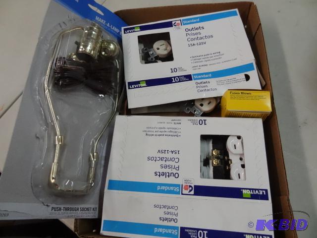 lot 244 image: ELECTRICAL LOT NEW incl. Approx 15 Leviton 15...