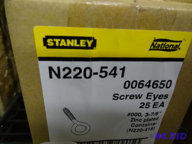 lot 279 image: Qty 25 NEW Stanley Screw Eyes 3-7  8 in Zinc...