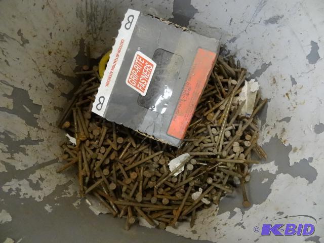 lot 317 image: NEW 1  2 of 5 Gallon Bucket Full of Nails. B...