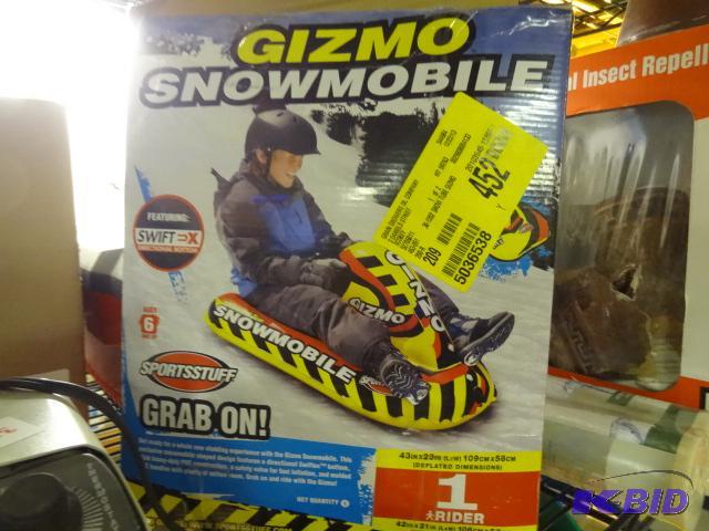 lot 323 image: NEW Gizmo Inflatable Snowmobile Sled...