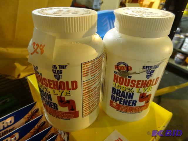 lot 328 image: Qty 2 NEW 100 Percent LYE Household Drain Cle...