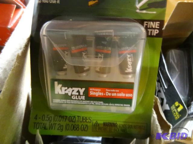 lot 331 image: Qty 12 Packs Krazy Glue Singles. 4 Tubes ea. ...