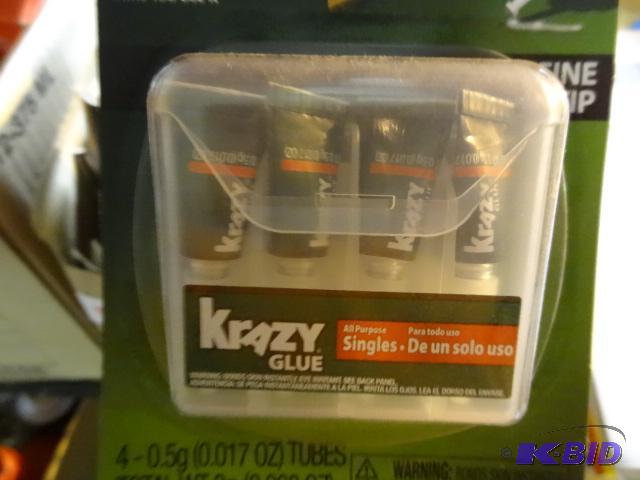lot 332 image: Qty 12 Packs Krazy Glue Singles. 4 Tubes ea. ...