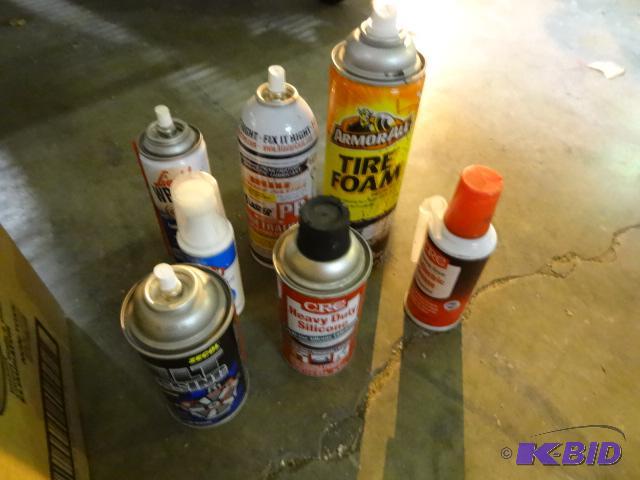 lot 340 image: NEW qty 8 Misc. Chemicals incl. Foam Tire Cle...