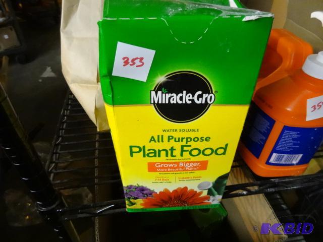 lot 353 image: NEW 4 lbs Miracle Gro All Purpose Plant Food...
