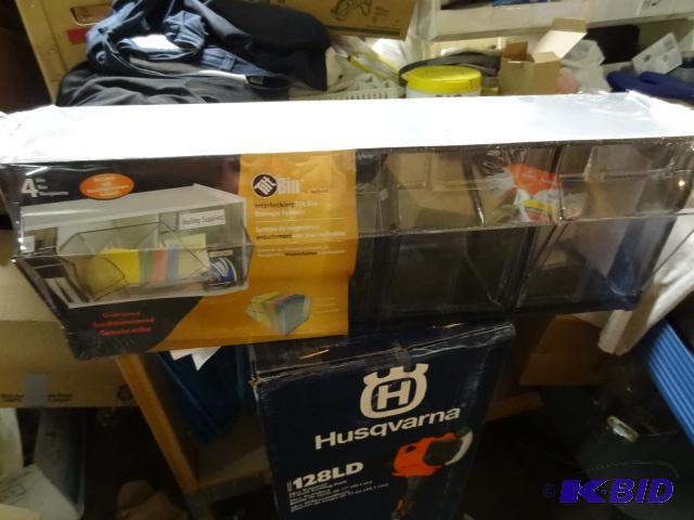 lot 362 image: NEW deflect-o Tilt Bin Oversized 4 Bin Interl...