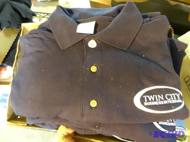 lot 381 image: Qty 6 NEW Polo Shirts, Blue, Size Large, vari...