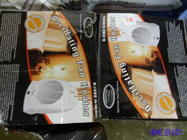 lot 392 image: Qty 2 Oscillating Fan Heaters Model H1382. 75...