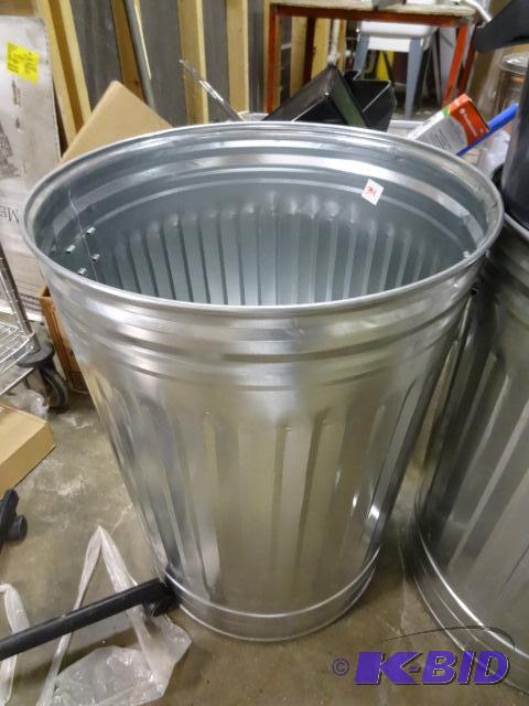 lot 394 image: NEW Behrens 31 Gallon Galvanized Steel Garbag...