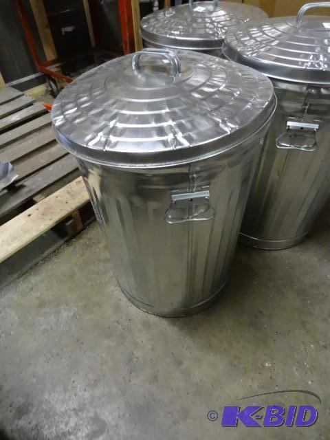lot 399 image: NEW Behrens 20 Gallon Galvanized Steel Garbag...