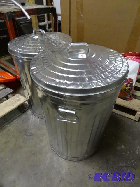 lot 400 image: NEW Behrens 20 Gallon Galvanized Steel Garbag...