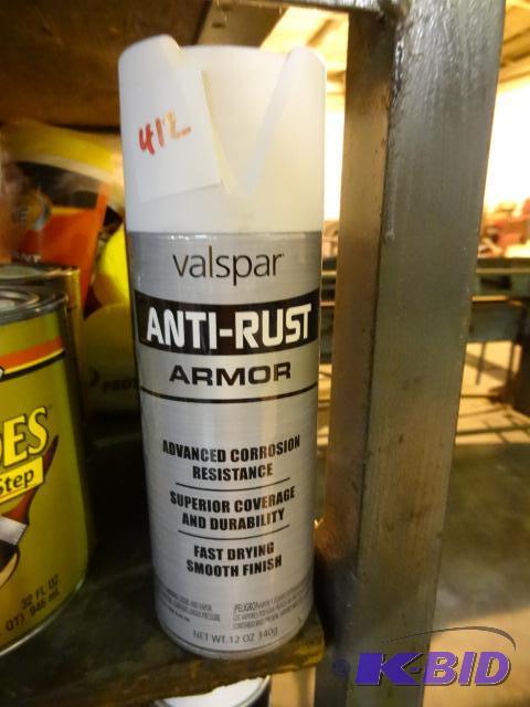 lot 412 image: Qty 3 NEW Valspar Anti Rust Armor, Flat White...