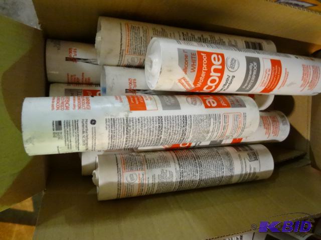 lot 422 image: Qty 9 NEW GE Waterproof Silicone Caulk, White...