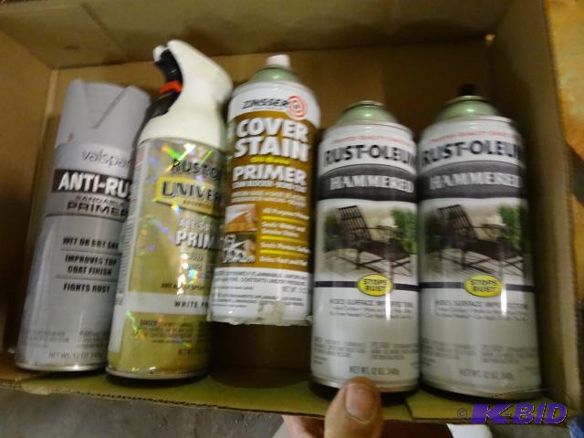 lot 428 image: NEW Spray Paint LOT incl. Zinsser Stain Block...