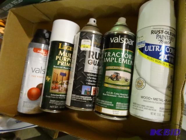 lot 429 image: NEW Spray Paint LOT incl. Valspar Satin Black...