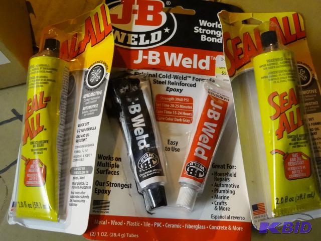 lot 471 image: NEW Glue LOT incl. Qty 4 Seal All, JB Weld, a...