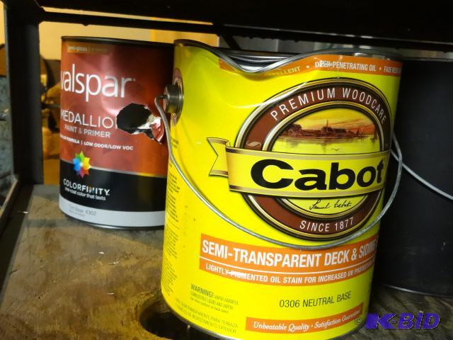 lot 475 image: ENTIRE SHELF LOT NEW Misc Paints and Stains q...