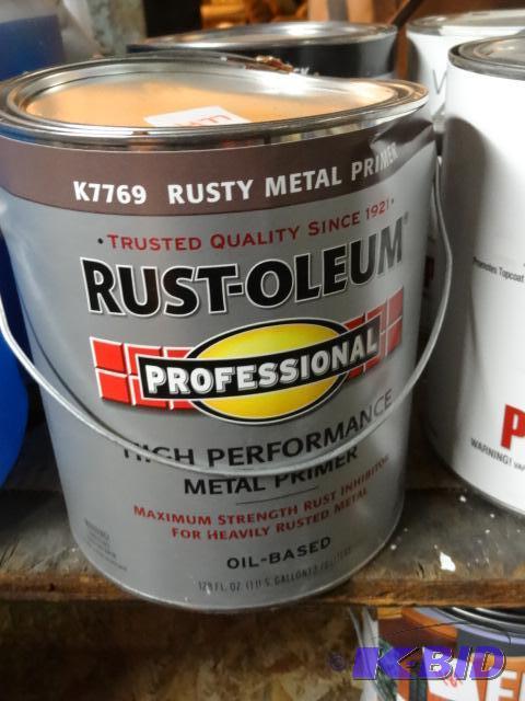 lot 477 image: Qty 2 NEW Gallons Rust Oleum Pro qty 1 Rusty ...
