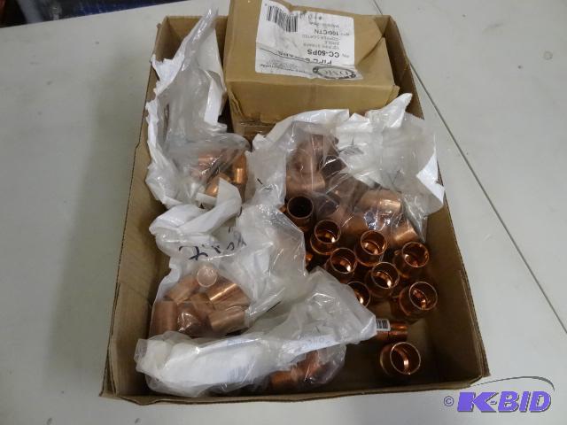 lot 48 image: LARGE LOT NEW Copper Fittings and Straps incl...