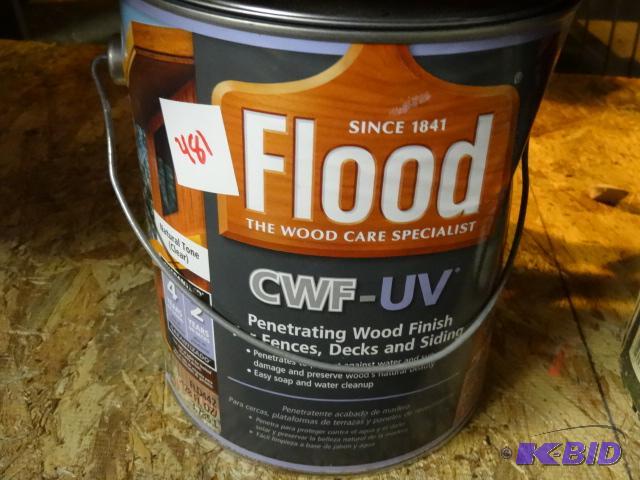 lot 481 image: NEW Flood CWF-UV Penetrating Wood Finish gal...