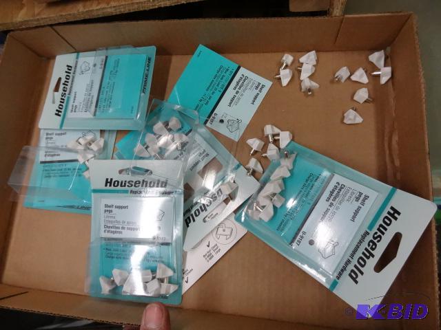 lot 75 image: Qty 6 NEW Boxes Shelf Support Pegs, 25 lbs ca...