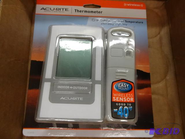 lot 77 image: NEW in Box AcuRite IndoorOutdoor Wireless Th...