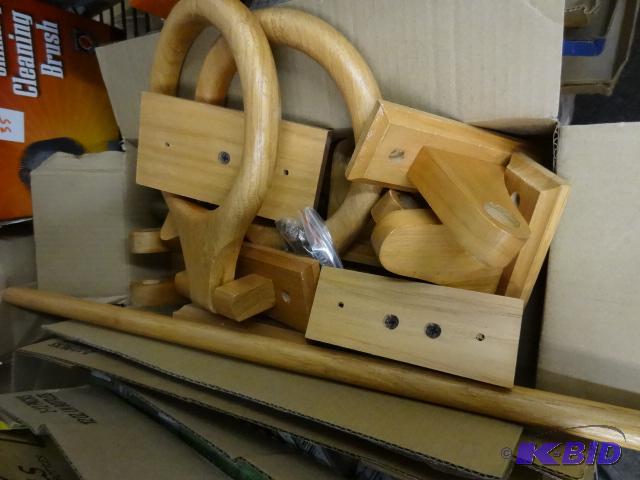 lot 78 image: NEW Lot Qty 2 Sets Wood Bathroom Fixtures inc...
