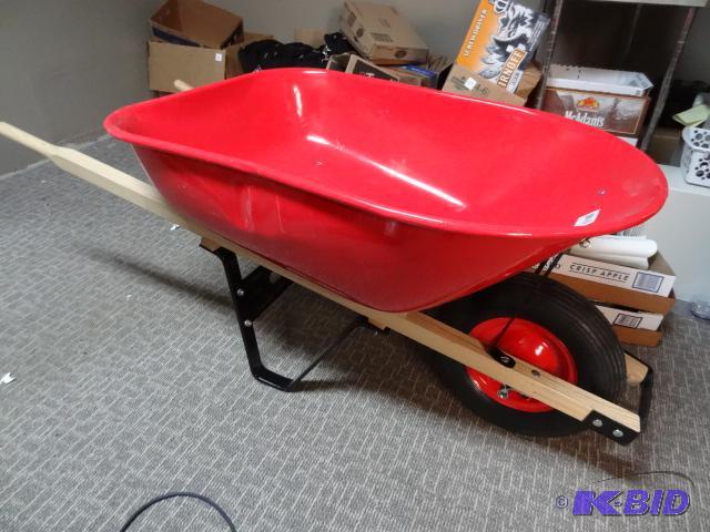 lot 8 image: New Plymouth Trading 6 cu ft steel wheel barr...