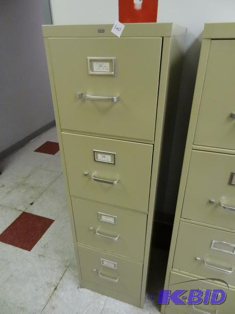 lot 100 image: 15" metal 4 drawer file cabinet...