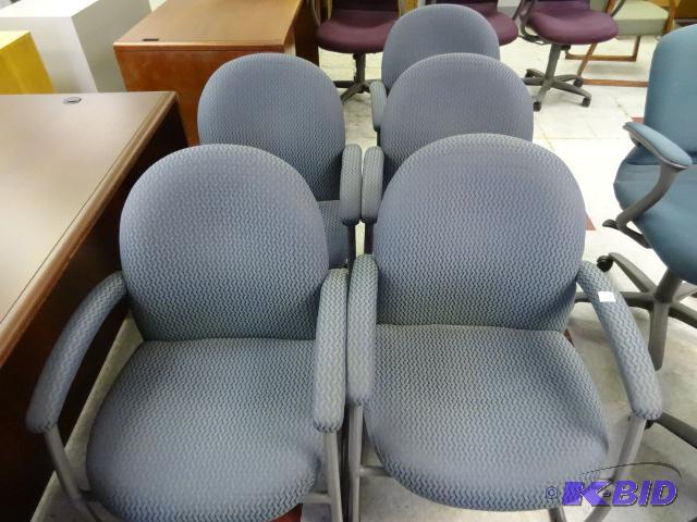 lot 108 image: 5 matching metal framed side chairs...