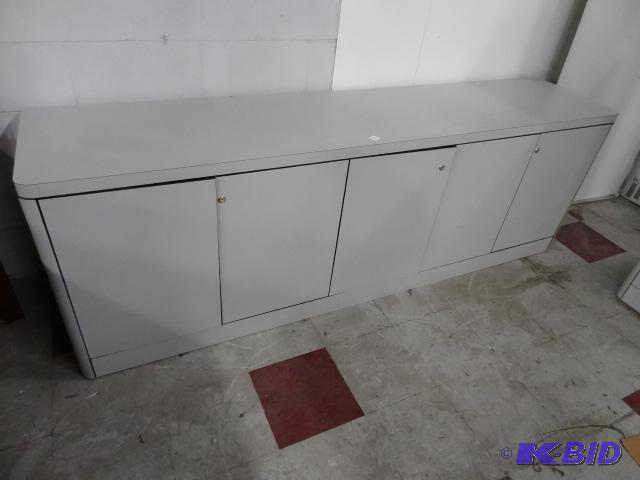 lot 129 image: laminate office credenza 88x19x30. 5 drawer...