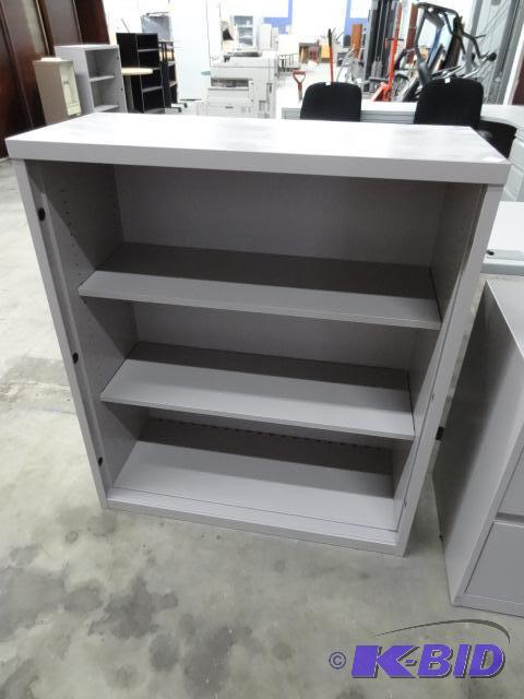 lot 132 image: metal book shelf 36x24x66...