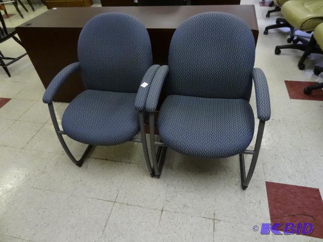 lot 17 image: 2 matching metal framed side chairs...