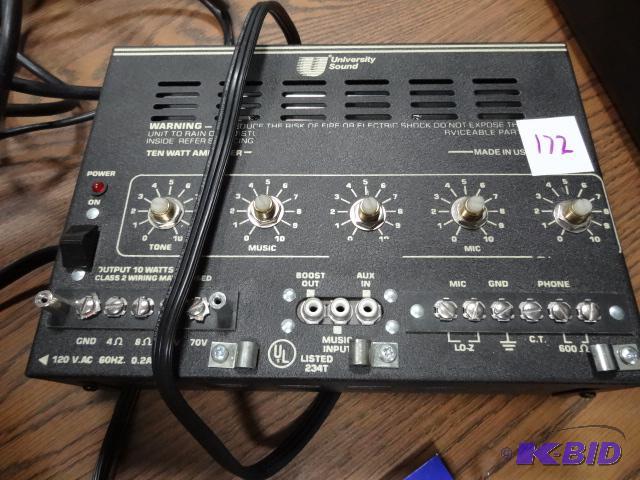 lot 172 image: University sound Ten watt amplifier...