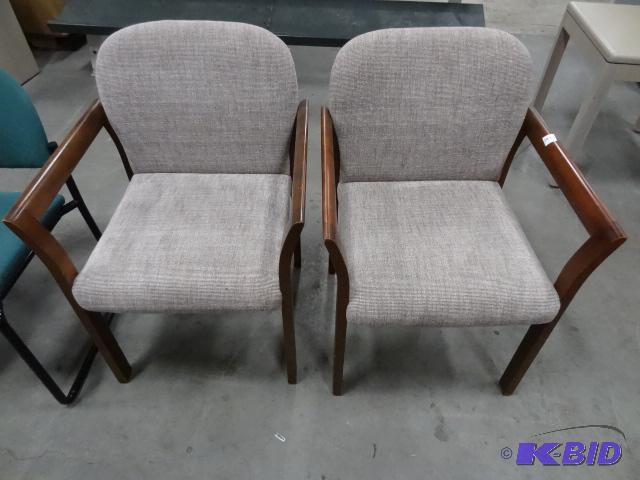 lot 188 image: 2 matching wood framed side chairs...